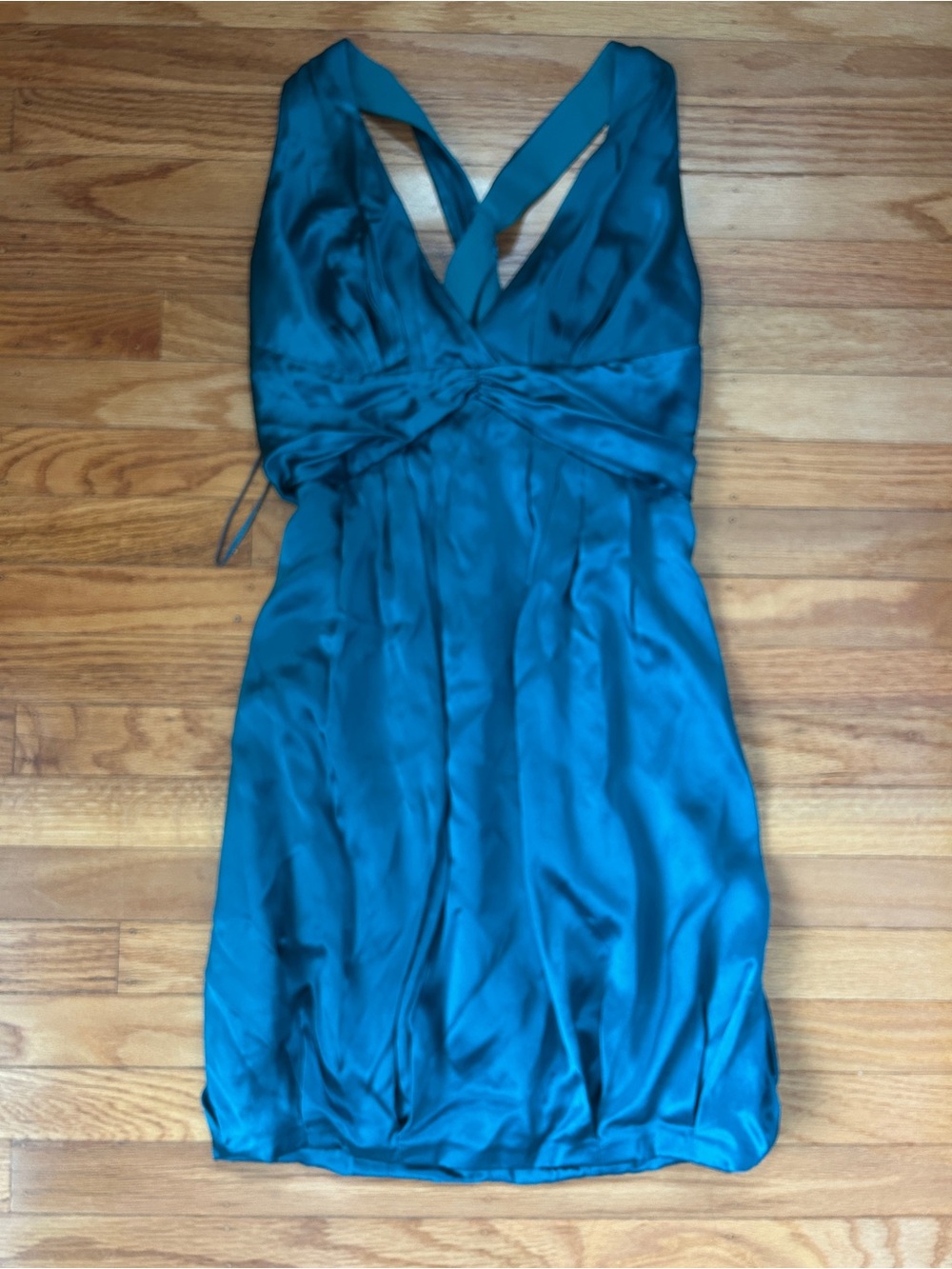 2011 Armani Exchange 100% Silk Cross-Back Bubble-Hem Dress